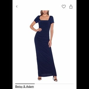 Formal dress by Betsy & Adam - Navy Blue, Floor-Length, size 10